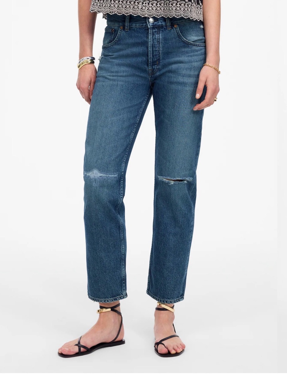 Madewell The Dean Easy Straight Crop Jean in Labette Wash